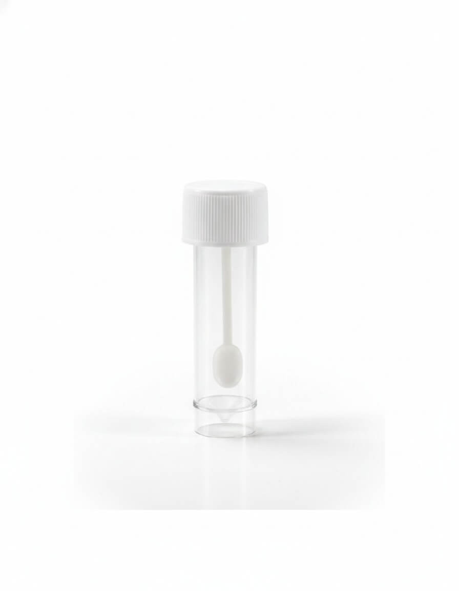 Transparant monsterpotje met wit lepeltje