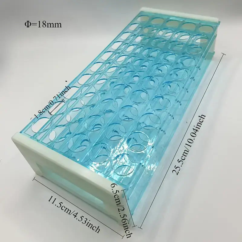 3-laags buisrek met 50 gaten Ø18 mm, blauw kunststof